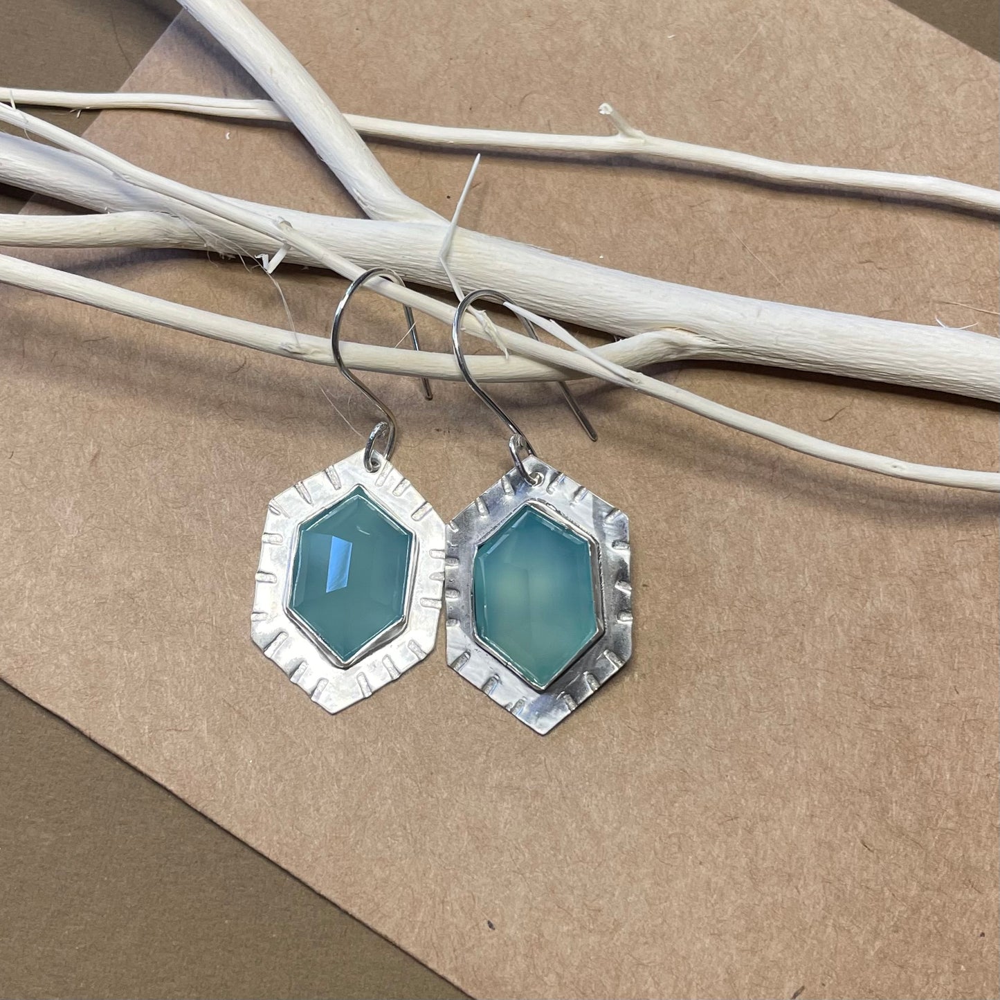 Blue Calcedony Earrings