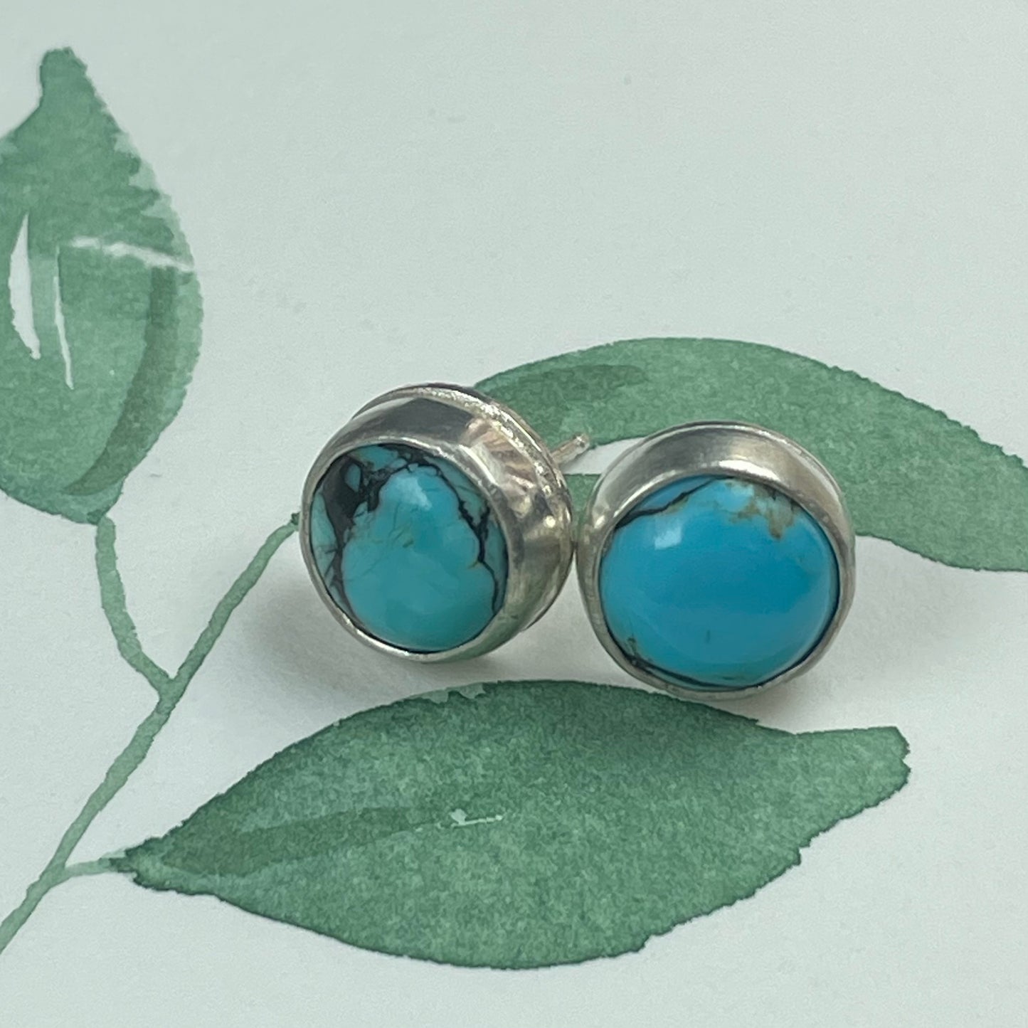 Black Matrix Turquoise Earrings