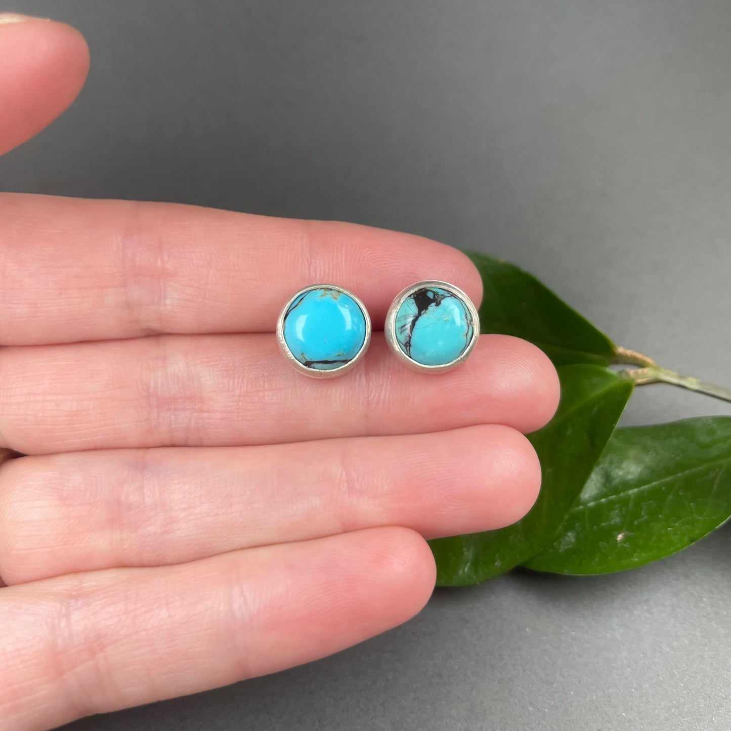 Black Matrix Turquoise Earrings