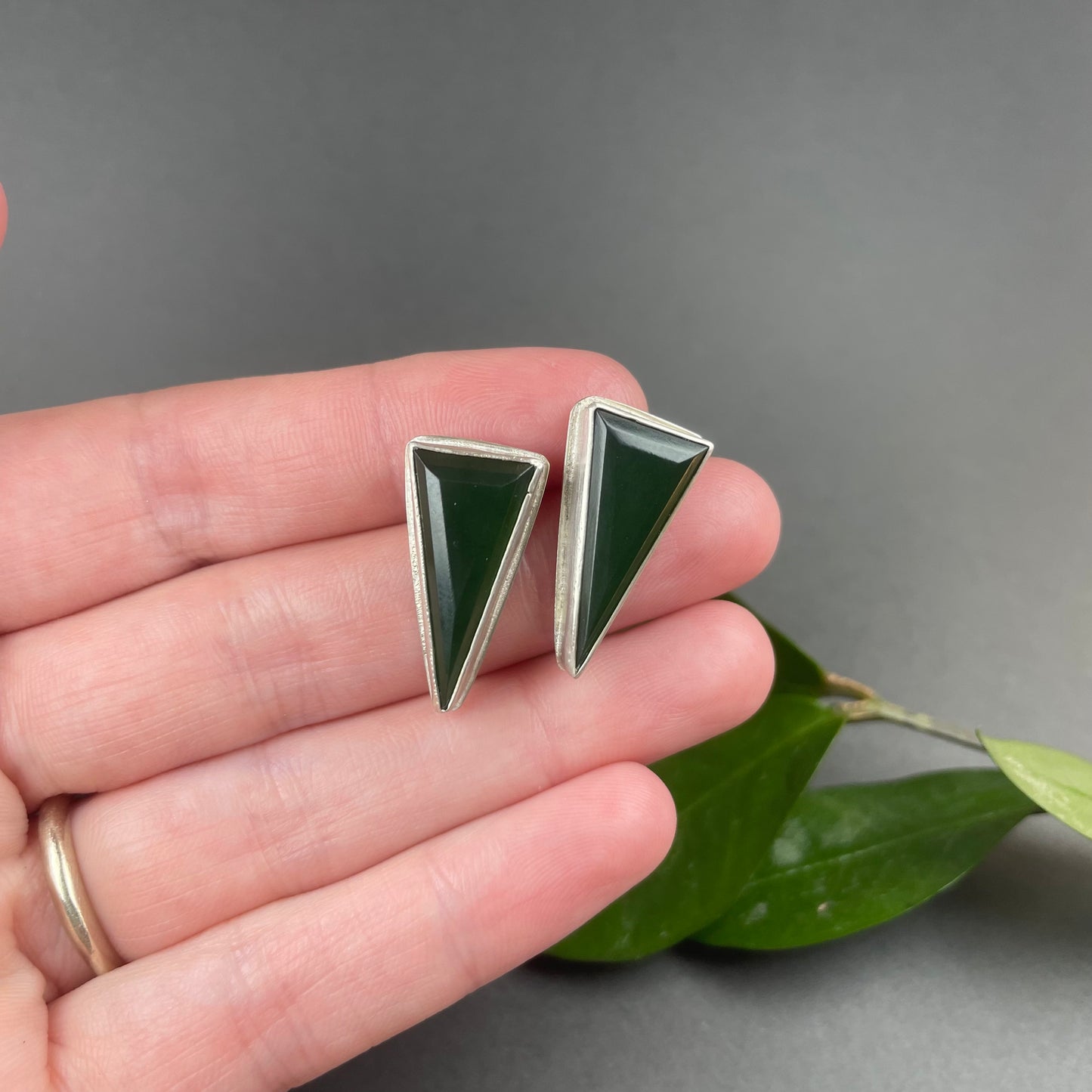 Green Serpentine Art Deco Earrings
