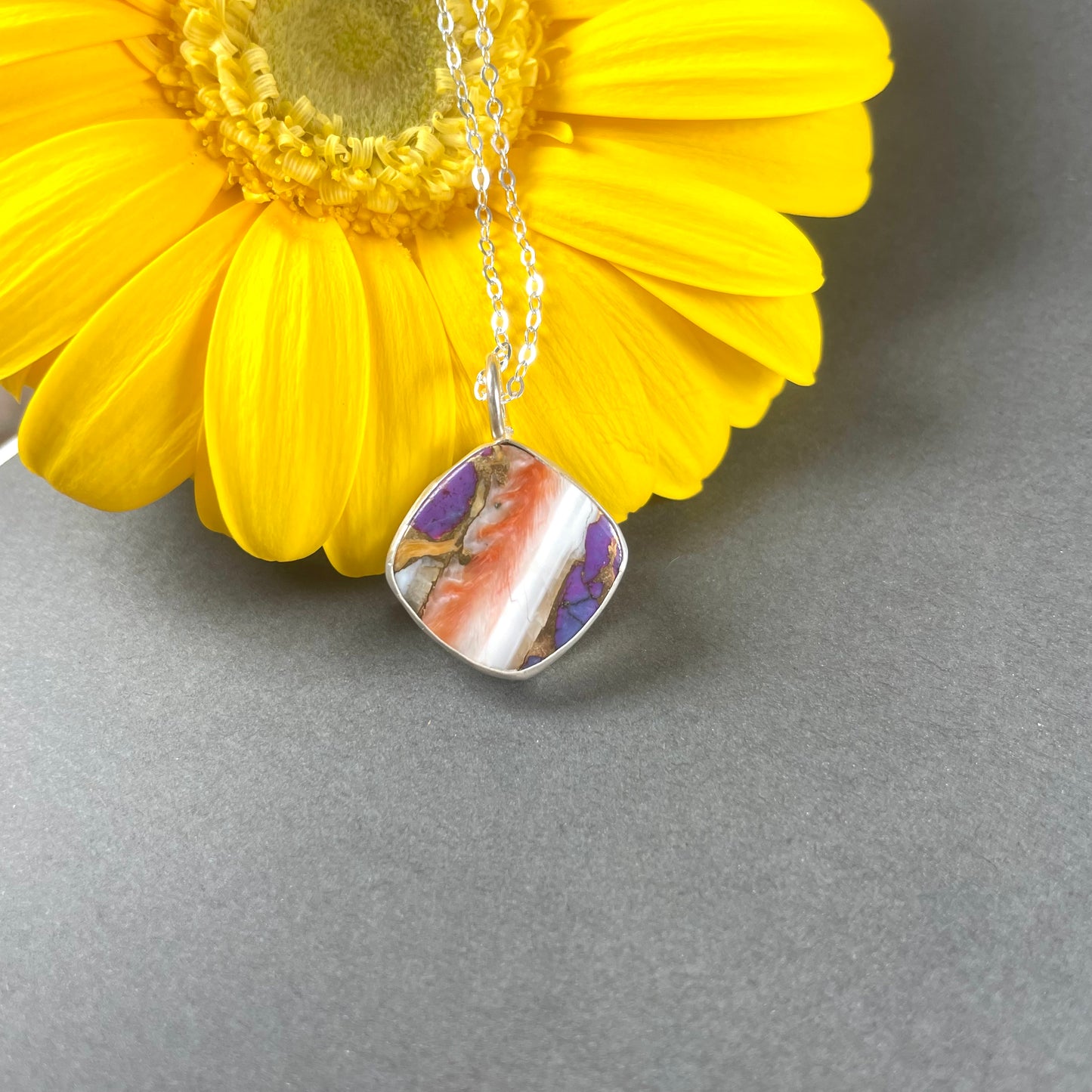 Spiny Oyster Square Pendant