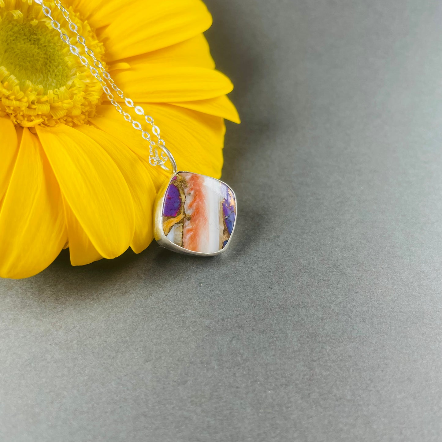 Spiny Oyster Square Pendant
