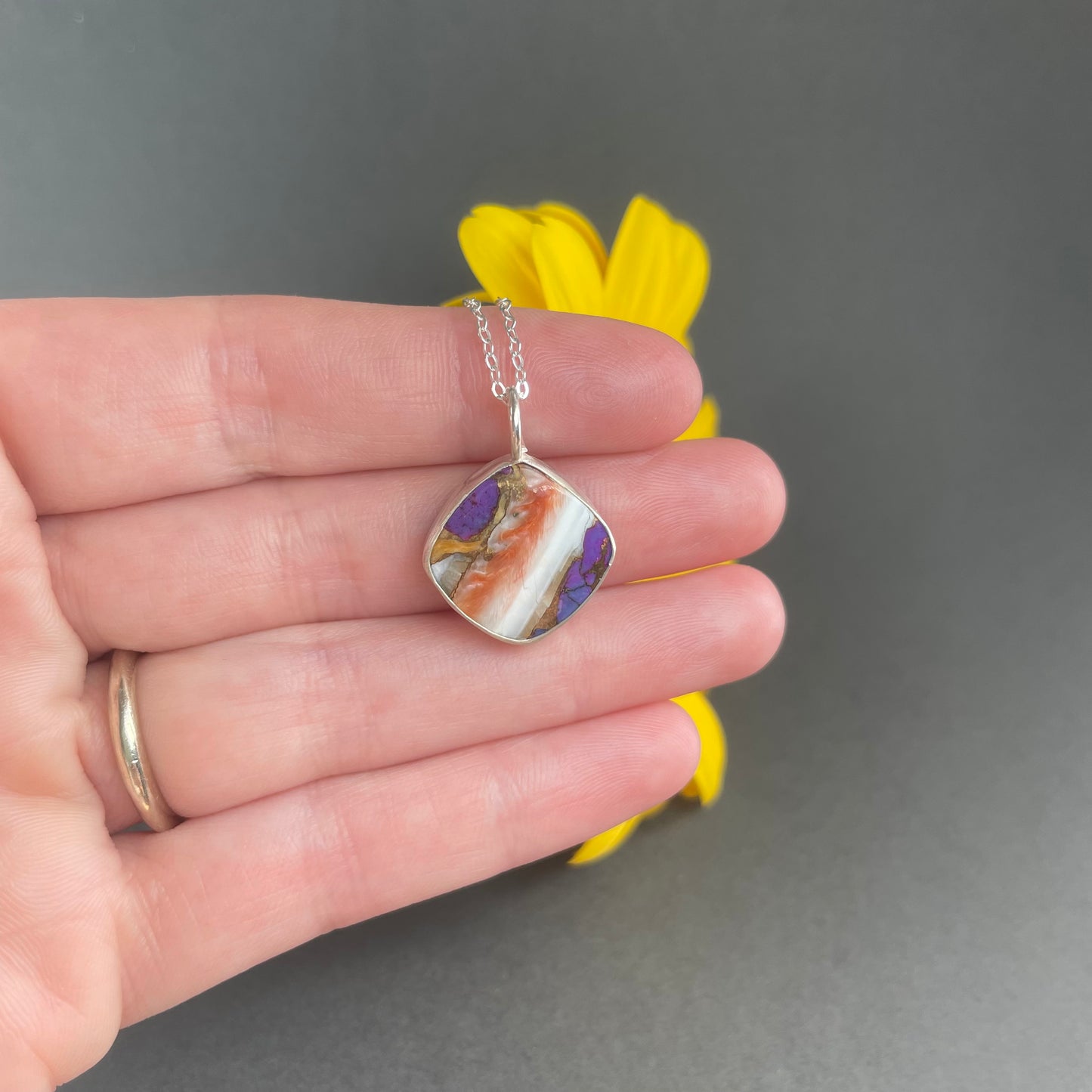 Spiny Oyster Square Pendant